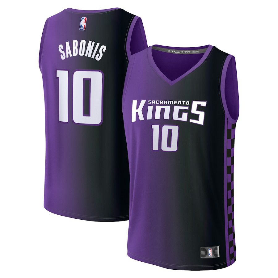 Men Sacramento Kings #10 Domantas Sabonis Fanatics Branded Purple Statement Edition 2023-24 Fast Break Replica NBA Jersey